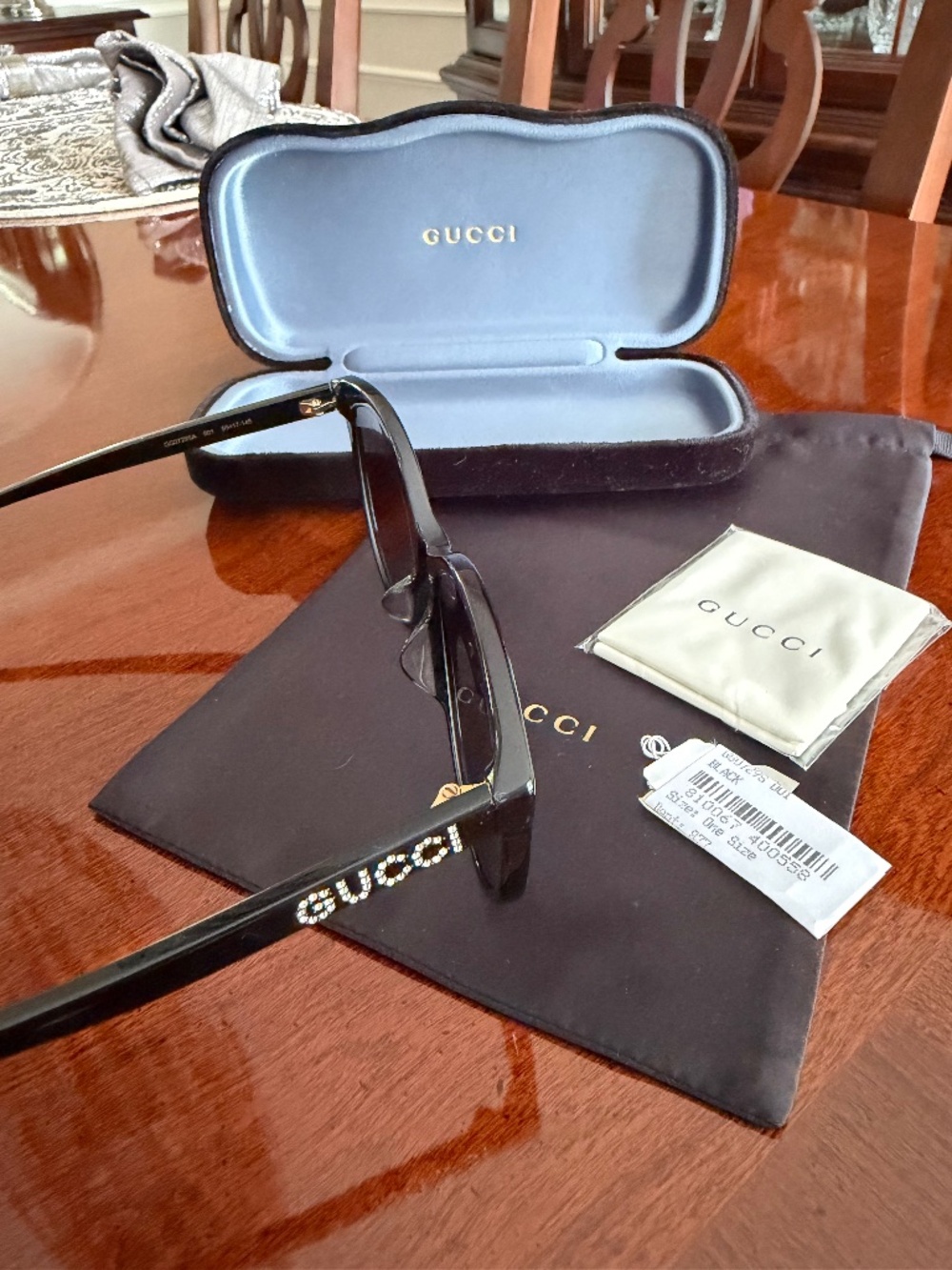 Gucci Women’s Black Gemstone Sunglasses